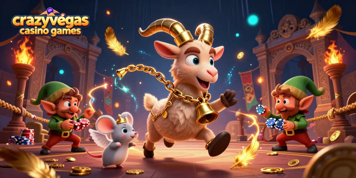 Experience the thrill of crazyvegas casino games with Krampus running a festive casino scene.